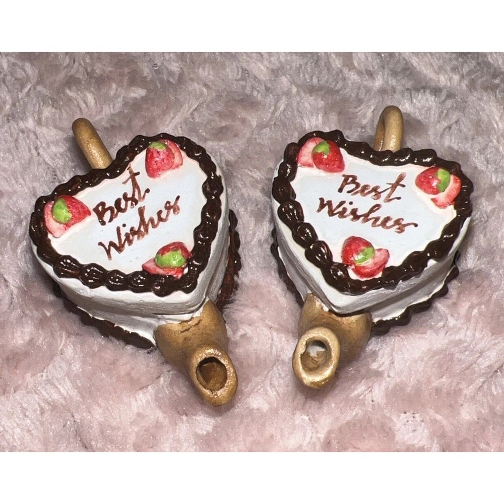 2 Cake shaped Teapot Dollhouse Miniature 1:6 scale Khein Ceramics